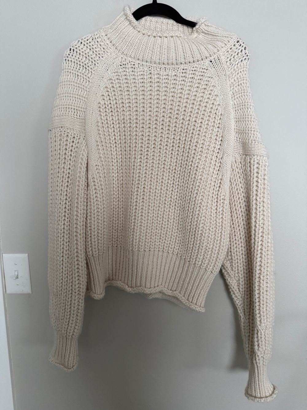ESQUALO Cream Chunky Cowl Neck Sweater